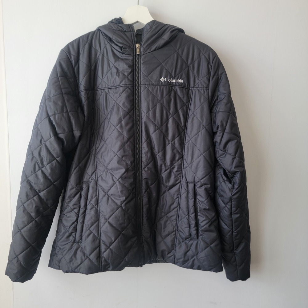 Columbia Women's Copper Crest Faux Fur Lining Hooded Jacket size L long sleeve